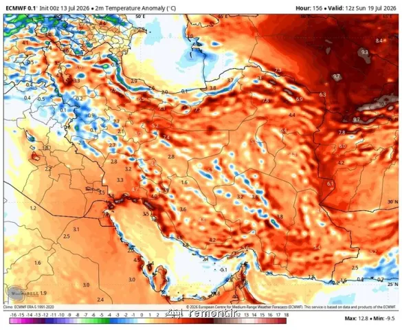رگبار بارشهای موسمی در ۲ استان رکورد گرما در ۴ استان شکسته می شود